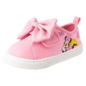 Zapatos casuales con lazo y diseño de Minnie para niña pequeña